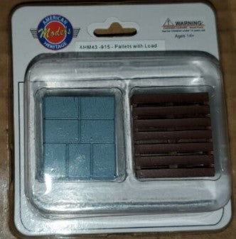 AHM 43-915 O Scale Detail Accessories Pallets w/Loads (Set of 2)