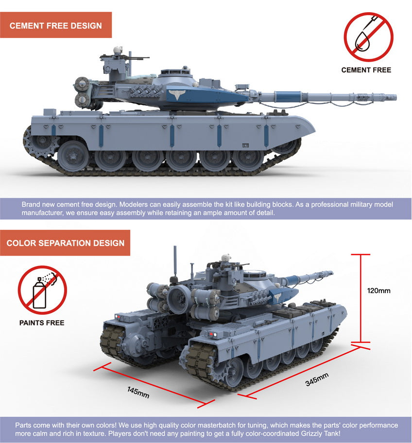 Border Model BC002 1:35 Grizzly Battle Tank Plastic Model Kit