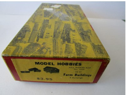 Model Hobbies 556 HO All Wood Farm Buildings Kit (4 Buildings Included)