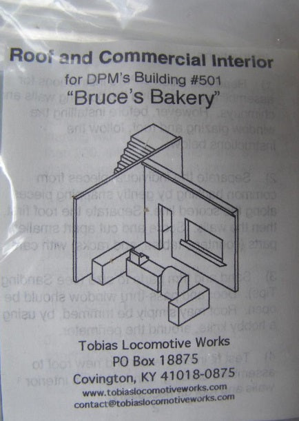 Tobias Locomotive 501 N Bruce''s Bakery Roof&Commercial Interior ForDPM #501 Kit