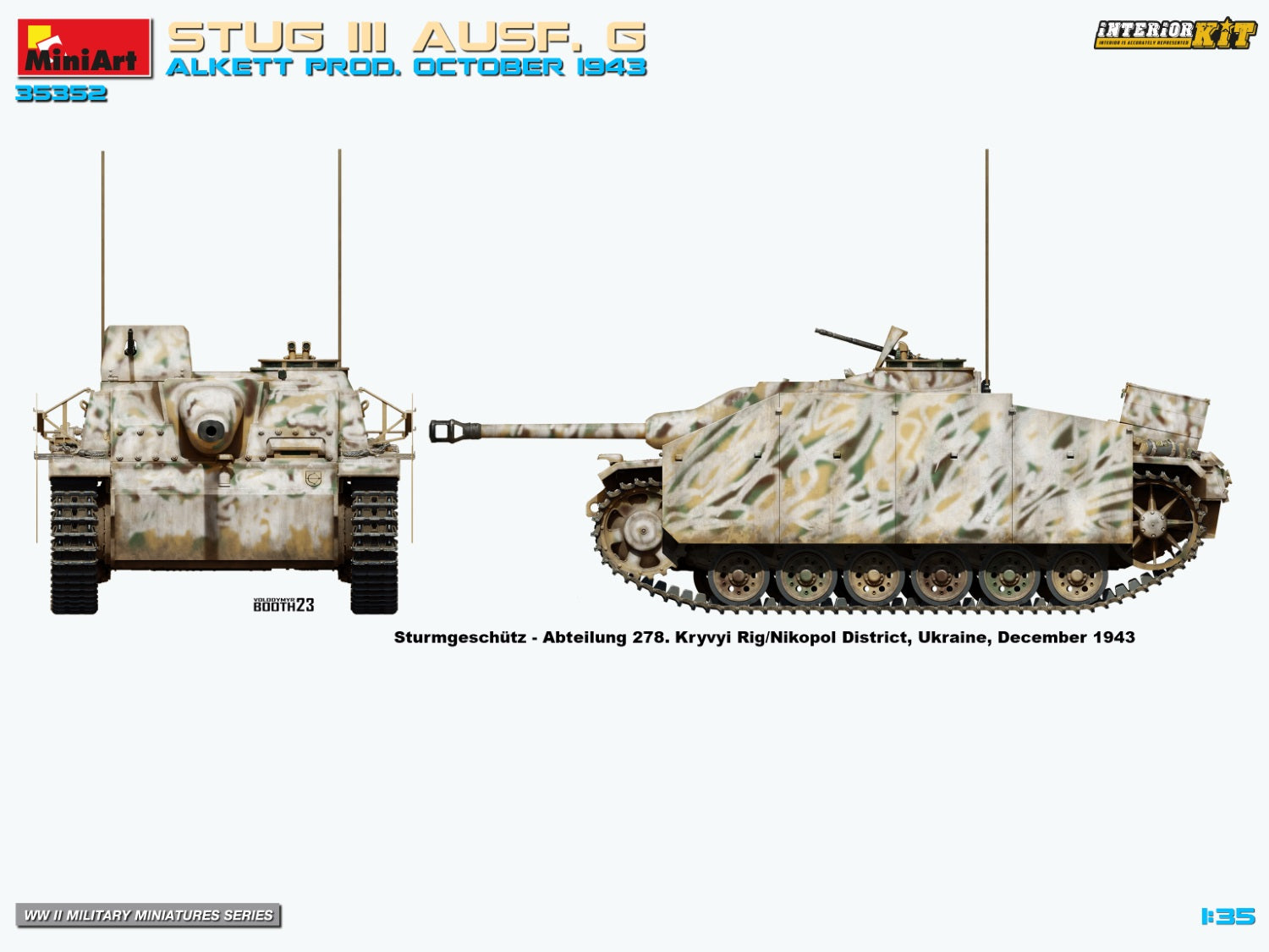 MiniArt 35352 1:35 Stug III Ausf. G Alkett Prod. October 1943 Plastic Model Kit