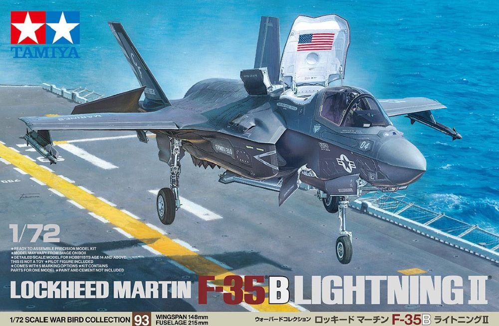 Tamiya 60793 1:72 Lockheed Martin F-35 B Aircraft Plastic Model Kit