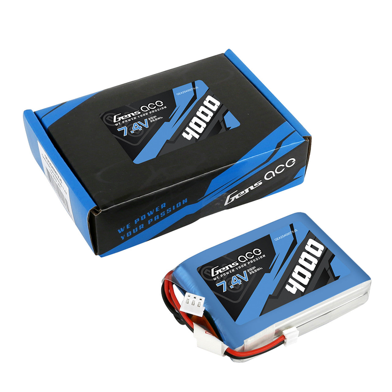 Gens Ace GEA2S4000TXJS 4000mAh 2S 7.4V TX Lipo Battery Pack with JST-EHR Plug