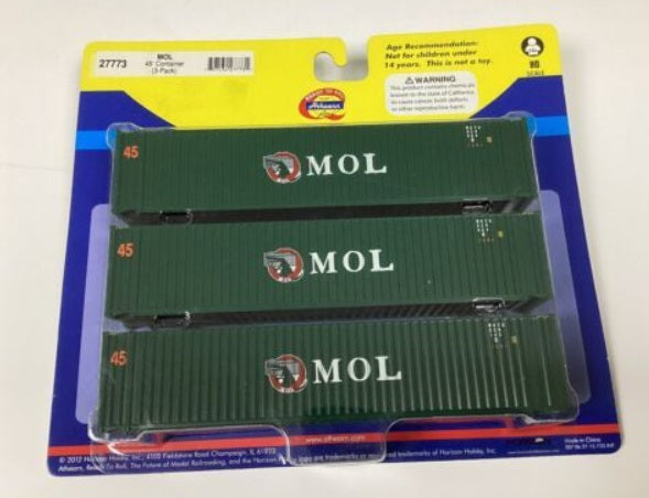 Athearn MOL Intermodal 45'' Containers # 030069 0/030084 8/030123 2 (Set of 3)