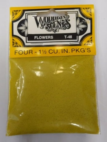 Woodland Scenics T-48 Flowers Yellow/Orange/Red & Beige 1-1/2 Cu. In.(Pack of 4)