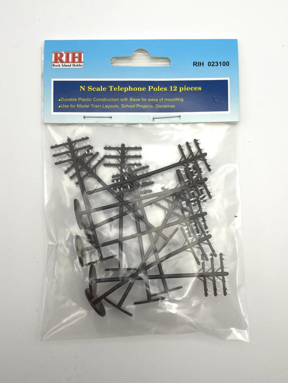 Rock Island Hobby 023100 N Telephone Poles (Pack of 12)