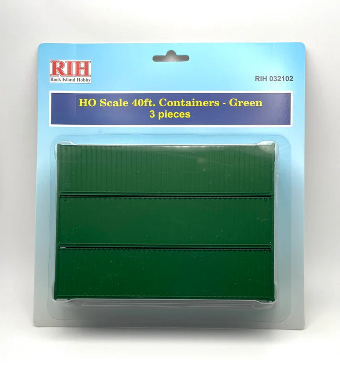 Rock Island Hobby 032102 HO Green 40' Containers (Pack of 3)