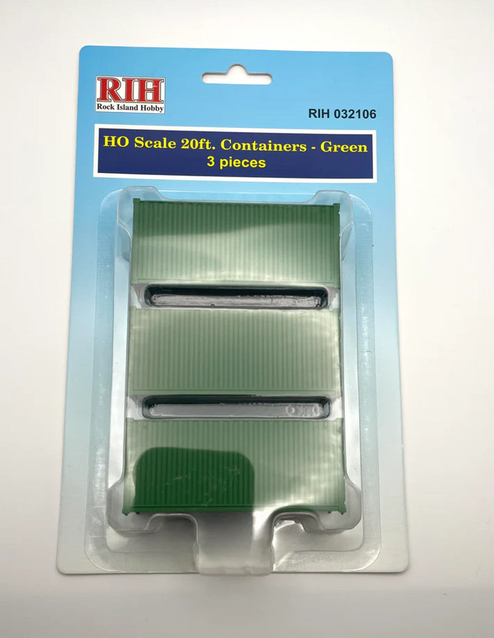 Rock Island Hobby 032106 HO Green 20' Containers (Pack of 3)