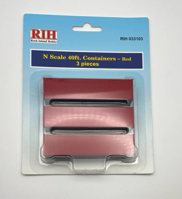 Rock Island Hobby 033103 N Red 40' Containers (Pack of 3)