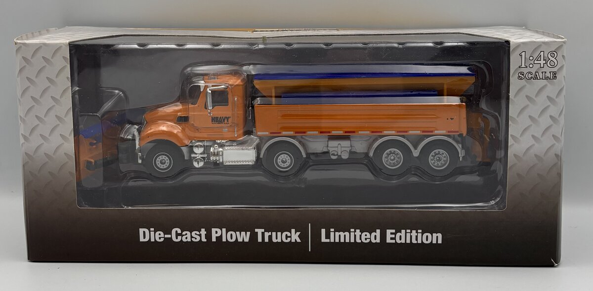 Menards 279-4227 1:48 Die-Cast Yellow Heavy Duty Plow Truck w/Blue Detailing