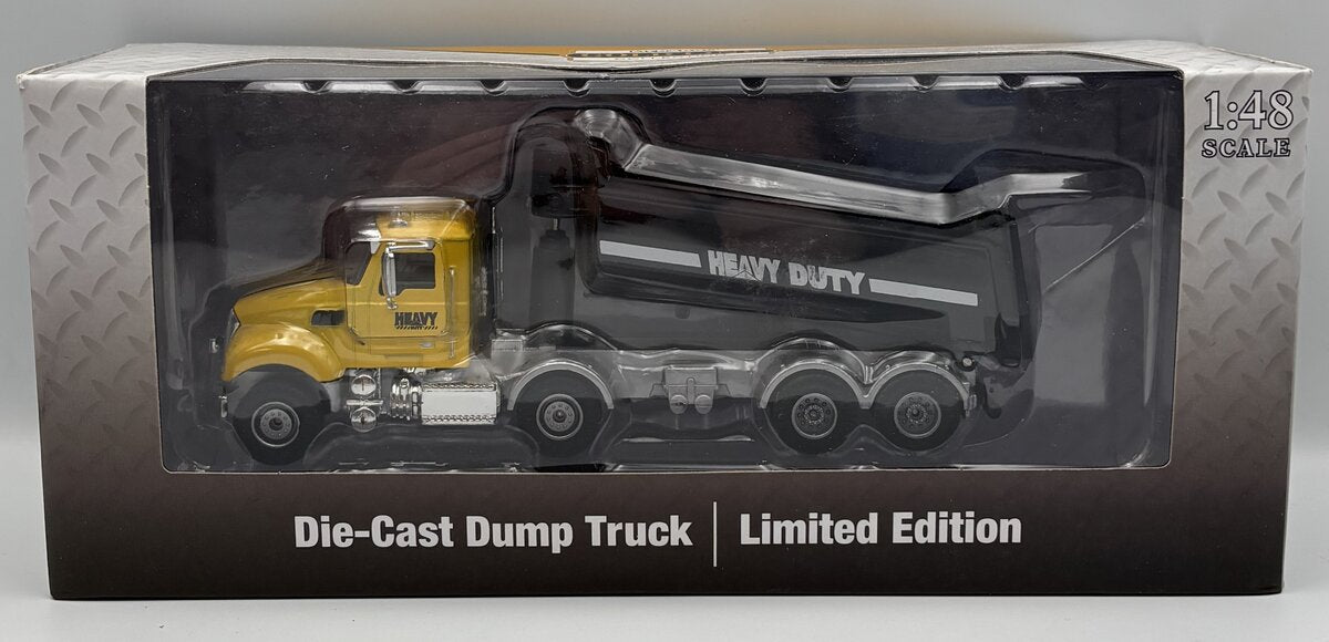 Menards 279-4229 1:48 Gold Line Die-Cast Yellow & Black Heavy Duty Dump Truck