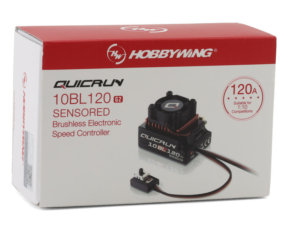 HobbyWing 30125002 QuicRun 10BL120 G2 120A 1:10 Sensored Brushless ESC