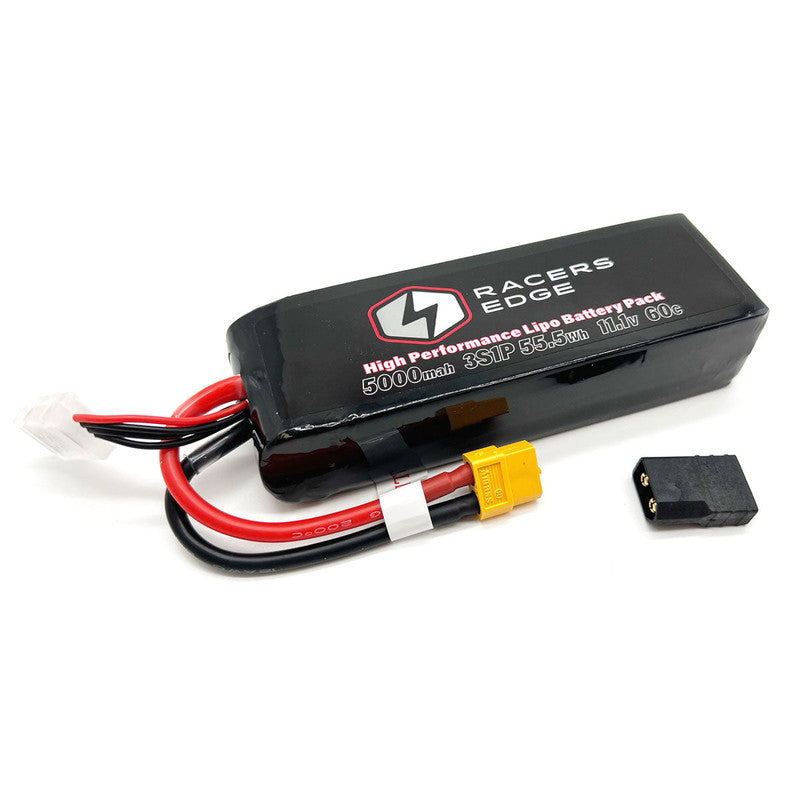 Racers Edge LP50003S60T 5000mAh 3S 11.1V 60C Soft Pack Lipo Battery, XT60 Plug
