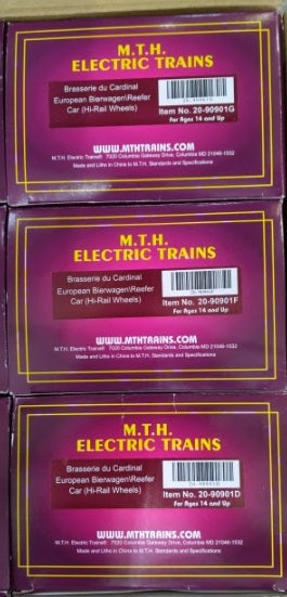 MTH 20-90901 O Scale European Bierwagen/Reefer Car Hi-Rail Wheels (Set of 6)