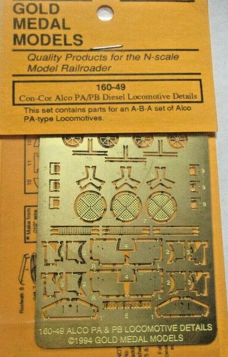 Gold Medal Models 160-49 N Con-Cor Alco PA/PB Diesel Locomotive Details Brass