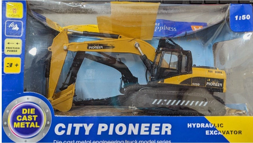 Pioneer 520D 1:50 Die-Cast City Pioneer Hydraulic Excavator w/Friction Power