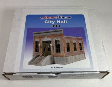 Ameri-Towne 303 O Scale City Hall Building Kit 6 x 6 Footprint