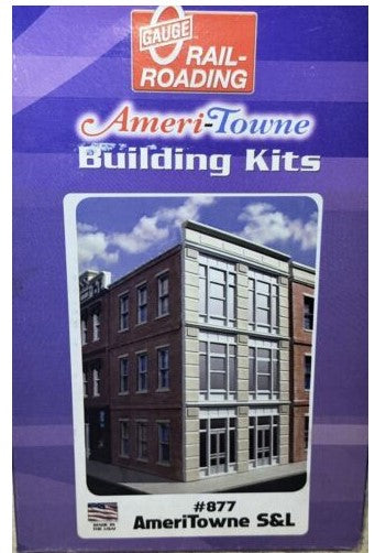 Ameri-Towne 877 O Scale Rail-Roading Savings & Loan Building Kit