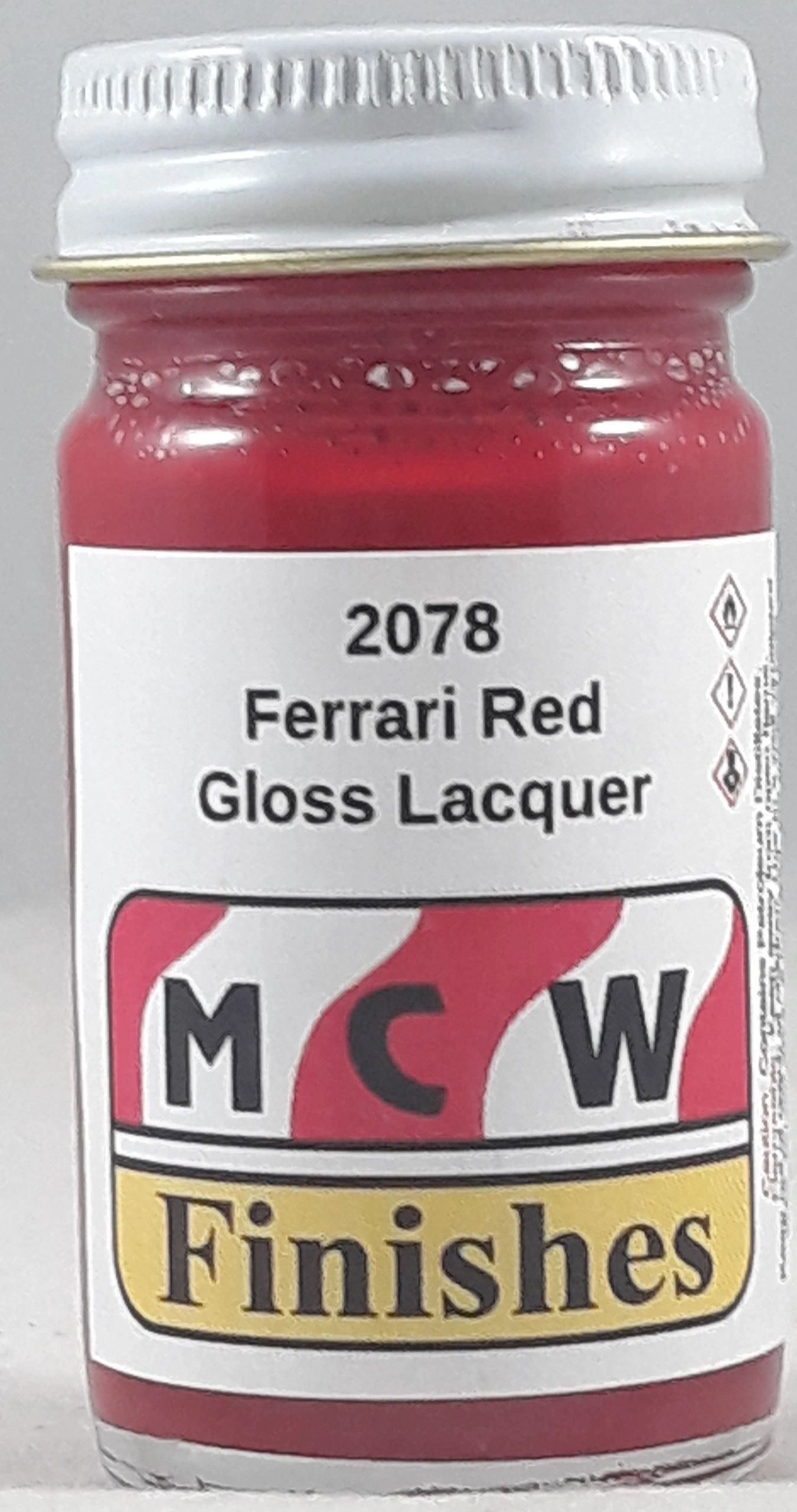 MCW Finishes 2078 Ferrari Red Gloss Lacquer Enamel Paint (Pack of 6)