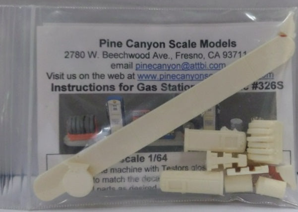 Pine Canyon 326S S Scale Gas Station Parts Pack Unpainted