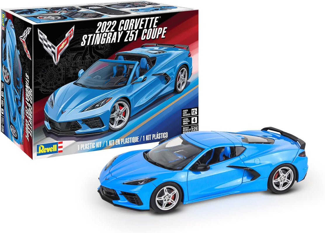 Revell 14556 1:25 2022 Corvette Stingray Z51 Coupe Plastic Model Kit