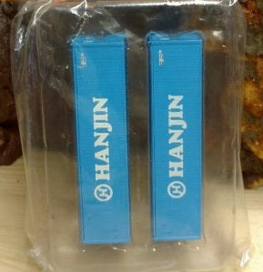 Con-Cor 0004-005203 N Scale Blue Hanjin 40'' Sea Containers (Pack of 2)