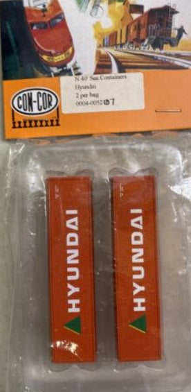 Con-Cor 0004-005207 N Scale Hyundai 40'' Sea Containers (Pack of 2)