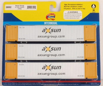 Athearn 28992 HO Scale Ready to Roll Axsun Group 53' Jindo Container (3-Pack)