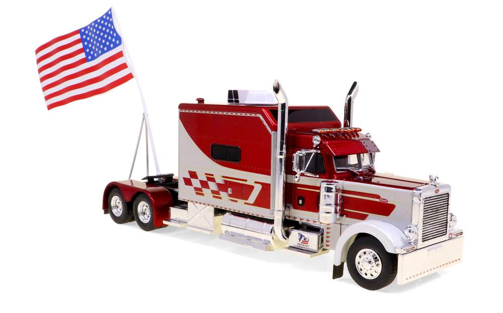 Iconic Replicas 43-0517 1:43 1997 Peterbilt 379 Owner Operator Tractor w/US Flag