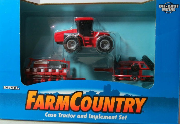 Ertl 4446-1HDN 1:64 Farm Country Red Case International Tractor & Implement Set