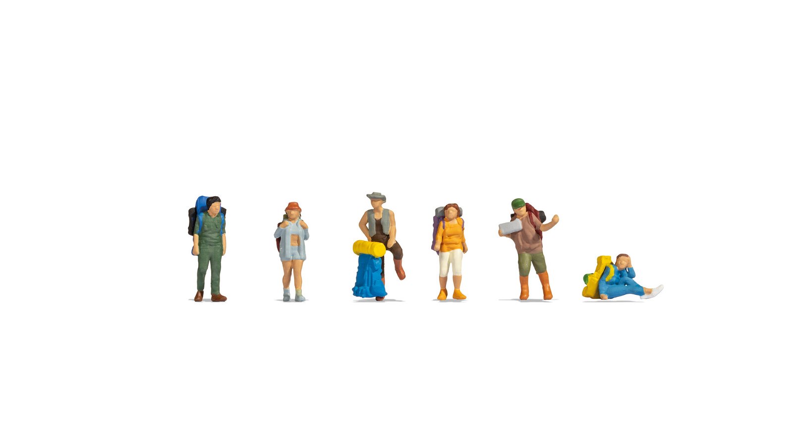 Noch 15247 HO Backpackers and Hitchhikers Plastic Figures (Set of 6)
