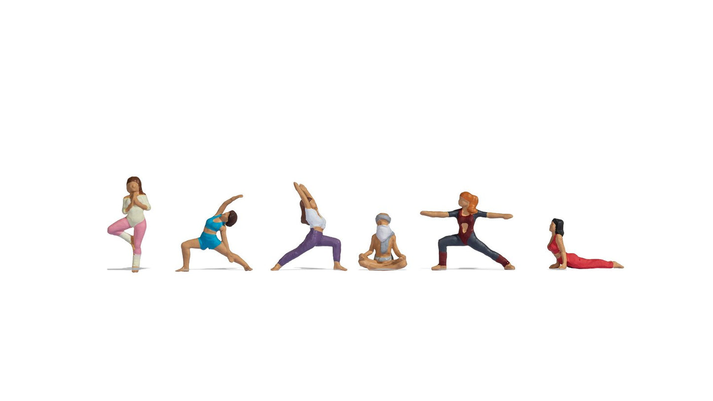 Noch 15888 HO Practising Yoga Plastic Figures (Set of 6)