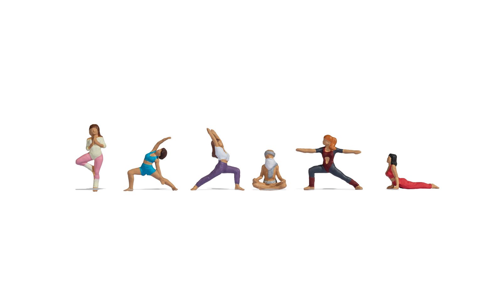 Noch 15888 HO Practising Yoga Plastic Figures (Set of 6)