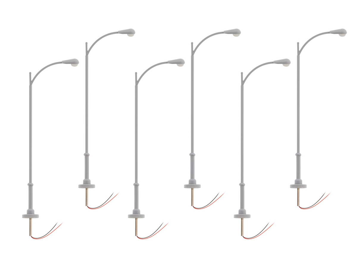 Lionel 2456136 HO Gray Single Lamp Extended Pole (Pack of 6)