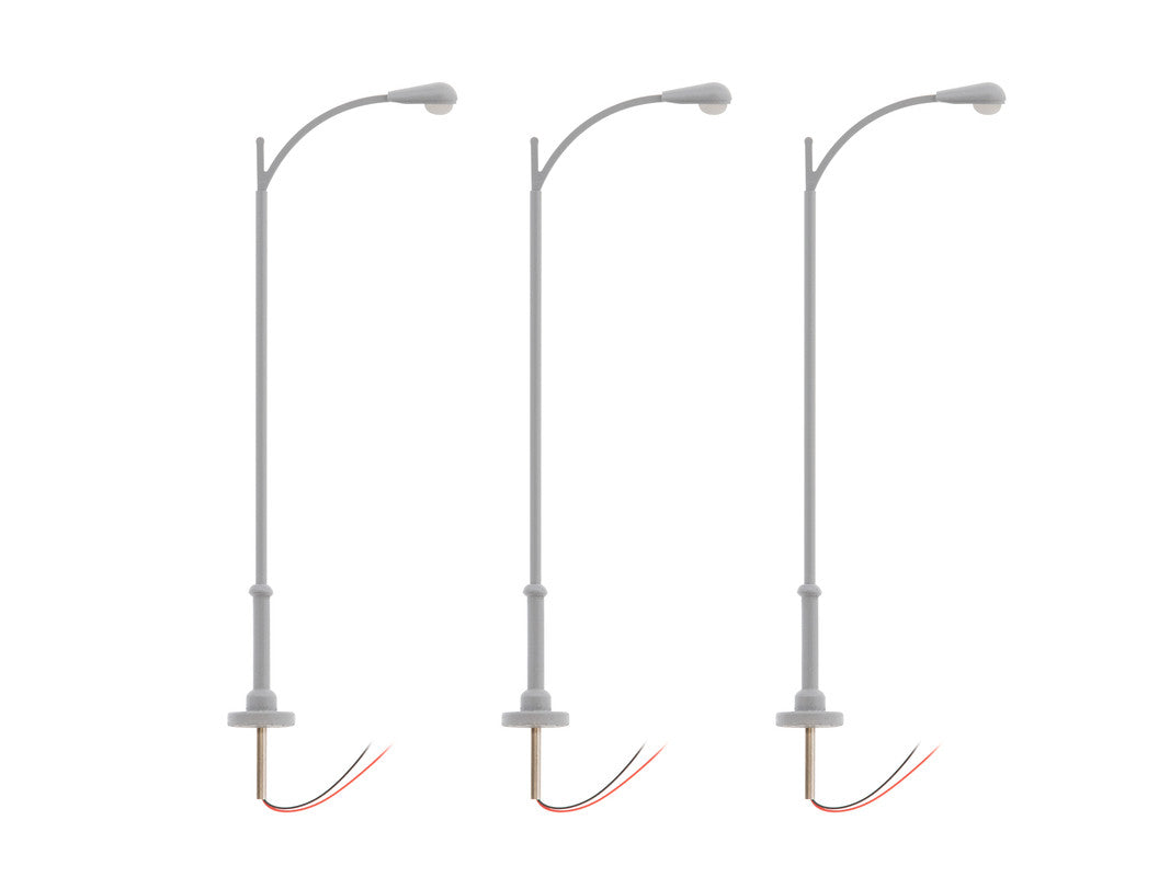 Lionel 2456133 HO Gray Single Lamp Extended Pole (Pack of 3)