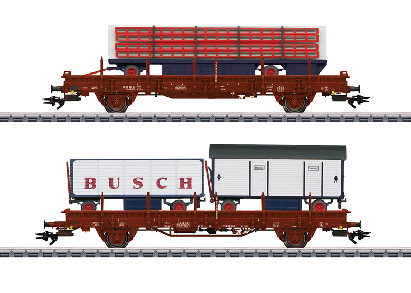Marklin 45042 HO German State RR DR/GDR Circus Busch Freight Car (Set of 2)
