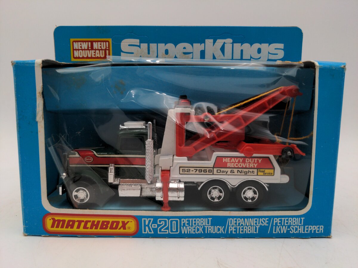 Matchbox K-20 1:43 Scale Super Kings Peterbilt Heavy Duty Day/Night Wreck Truck