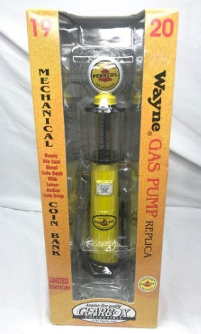 Gearbox 11005 Die-Cast 1920 Pennzoil Wayne Gas Pump Replica Mechanical Coin Bank