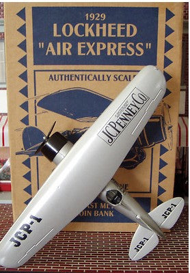 Ertl B298 Die-Cast Metal 1929 Lockheed "Air Express" Airplane Coin Bank