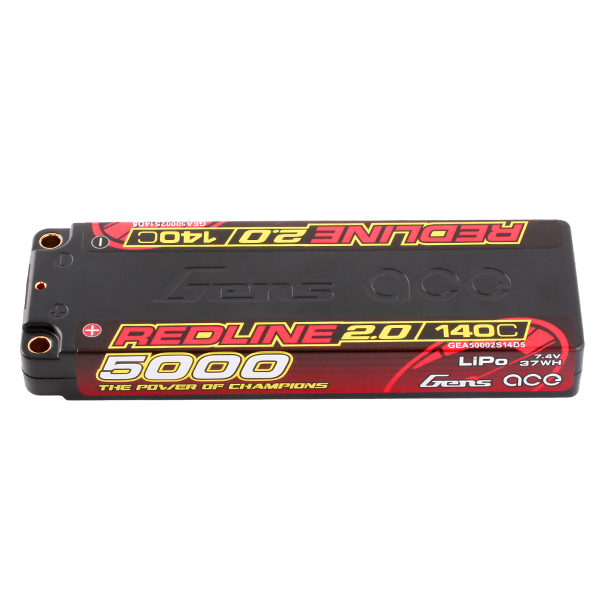 Gens Ace GEA50002S14D5 5000mAh 2S 7.6V 140C 56# Redline 2.0 LiPo Battery w/5.0mm
