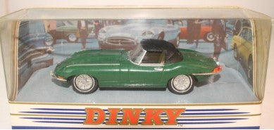 Dinky DY-1 1:64 Green 1968 Jaguar 'E' Type MK 1 1/2 Soft Top Convertible