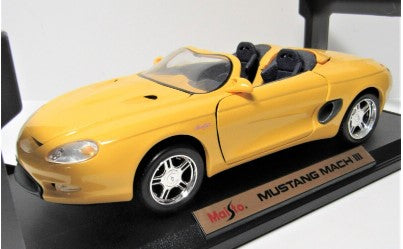 Maisto 31800 1:18 Die-Cast Bright Yellow Mustang Mach III Convertible
