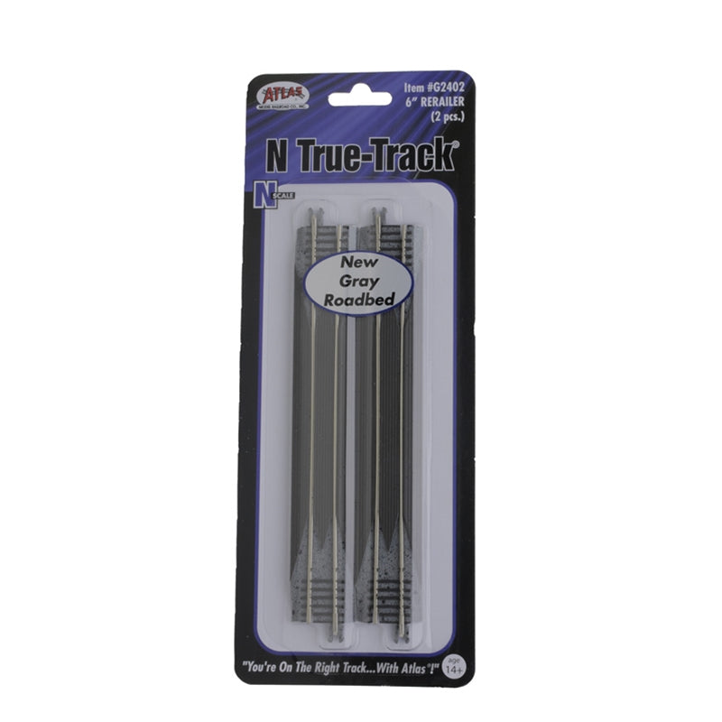 Atlas G2402 N True Track Gray Ballast 6" Rerailer (Pack of 2)
