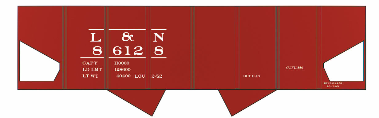 Tichy 10031N N Louisville and Nashville USRA Hopper Decal Sheet