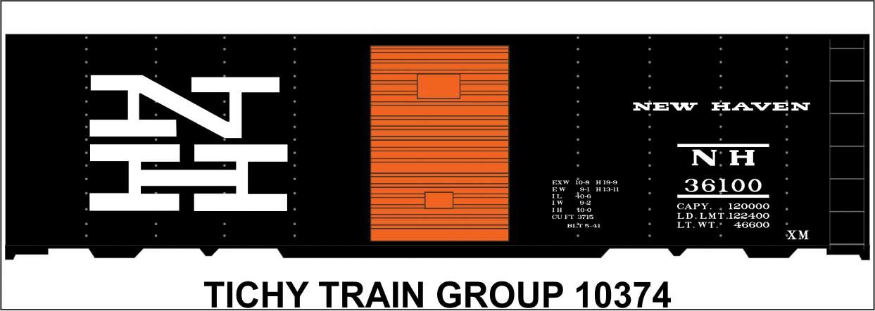 Tichy 10374 HO New Haven 40' Steel Boxcar Decal Sheet
