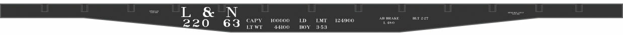 Tichy 10239 HO Louisville & Nashville 45' Steel Flatcar Decal Sheet
