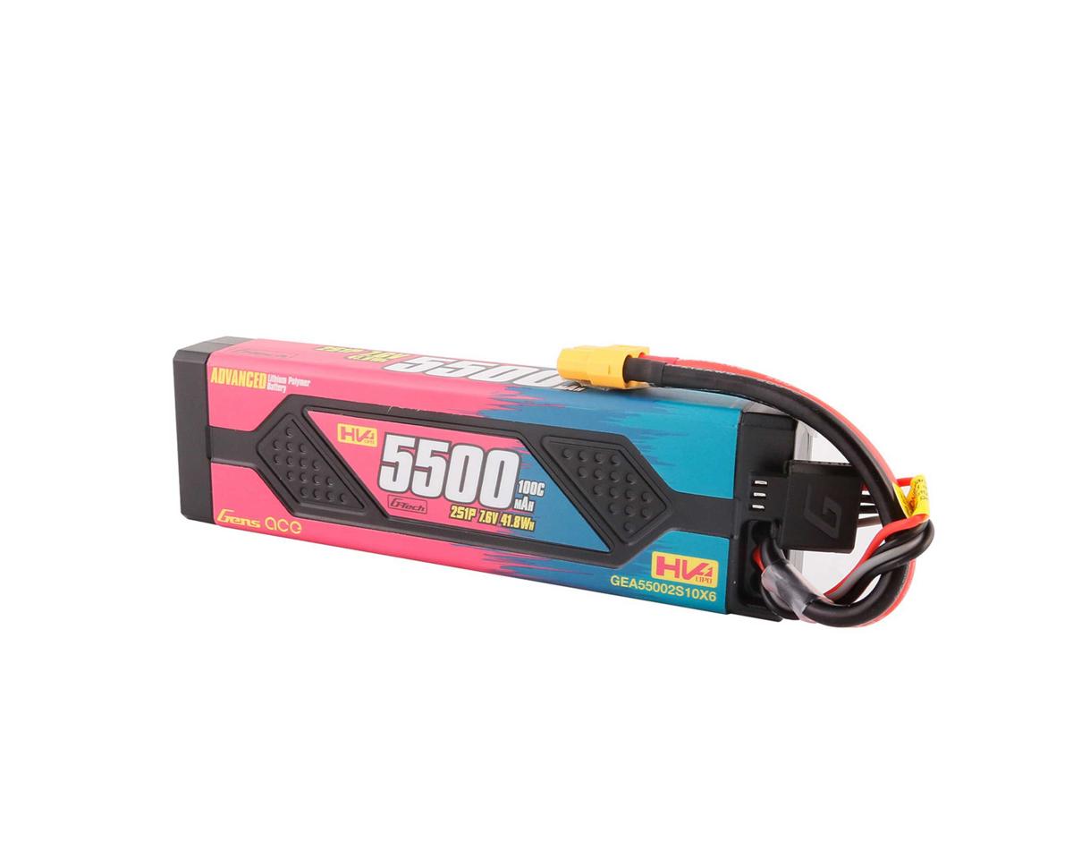 Gens Ace 55002S10X6 G-Tech Advanced Smart 2S 100C LiHV Battery 100C with XT60