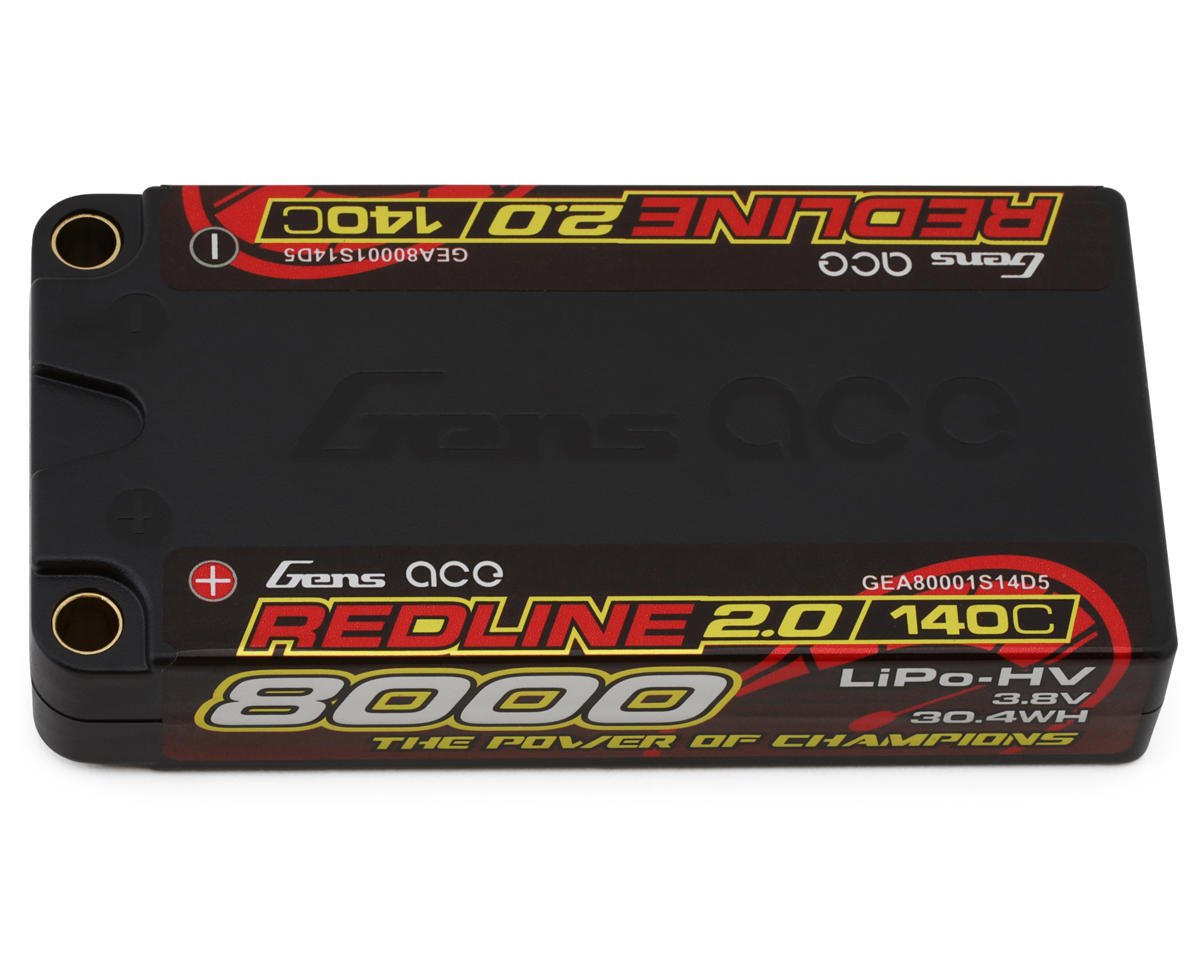 Gens Ace 80001S14D5 Redline 2.0 1S Shorty LiHV Battery 140C with 5mm Bullets