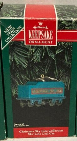 Hallmark QX540-1 Christmas Sky Line Collection Sky Line Coal Car Ornament