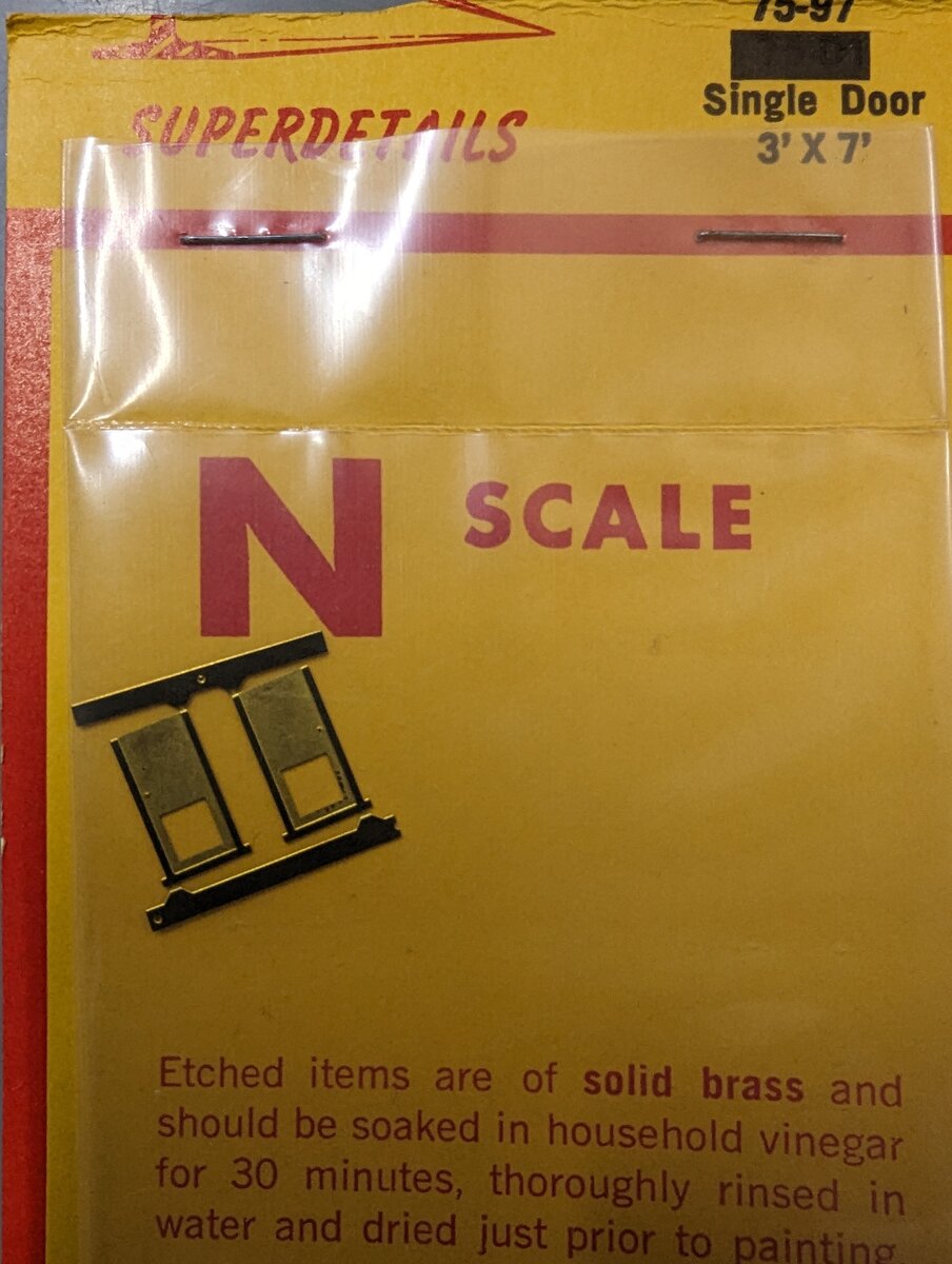 Railhead 75-97 N Scale Single Etched Brass Door (2 Pack)